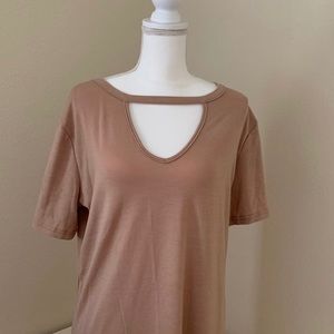 Women’s dark nude cut out shirt/dress XL